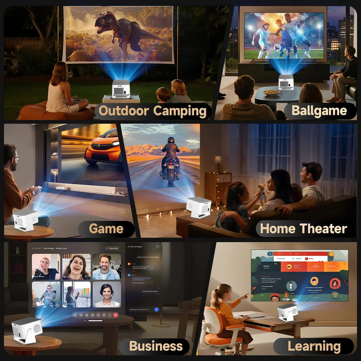 Magcubic HY350Max Voice Remote Projector, 900ANSI 1080P Native Auto Focus, 2+16GB WiFi6 BT5.4 8K Support for Outdoor Movie Beam