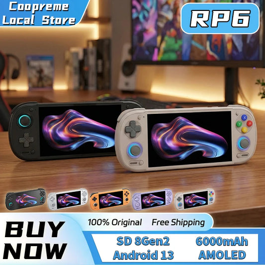 Retroid Pocket 6 RP6 Android Handheld Game Console 5.5 Inch 1080P 120Hz AMOLED Screen 6000mAh 8GEN2 with Hall-Effect Trigger G