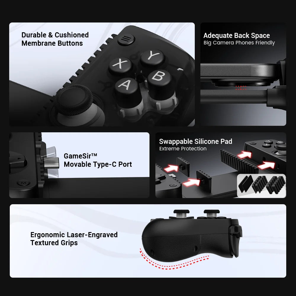 GameSir X5 Lite Mobile Gaming Controller for Android iPhone 16/15 - Lightweight Design, Hall Effect, No-Drift, App Customization