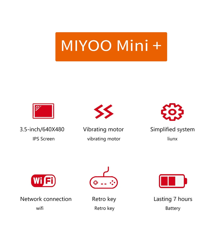 Miyoo Mini Plus Retro Handheld Game Console Classic Players Emulator IPS Screen with WiFi & RTC Portable Case  Mini+ Video Games Consoles Simulator Pocket Gift For Leisure Time