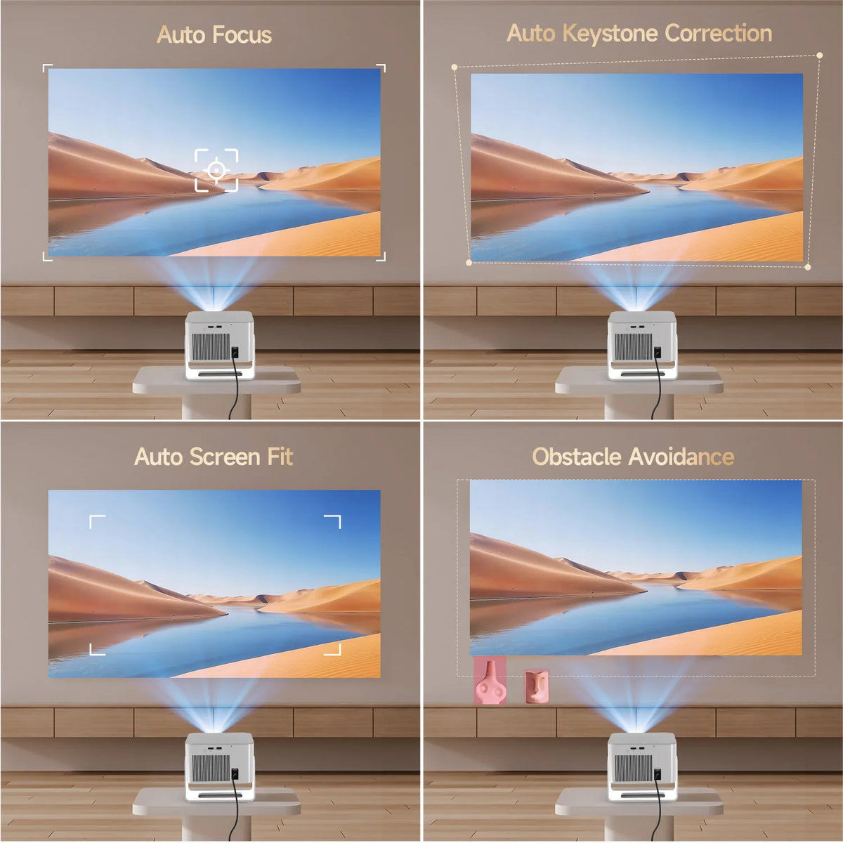 Magcubic HY350Max Voice Remote Projector, 900ANSI 1080P Native Auto Focus, 2+16GB WiFi6 BT5.4 8K Support for Outdoor Movie Beam