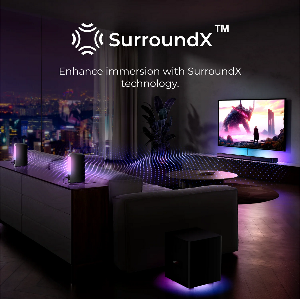 ULTIMEA 410W 7.1ch Soundbar with Wireless Subwoofer & 2 Surround Speakers, Surround Sound System Home Theater Bluetooth Speakers