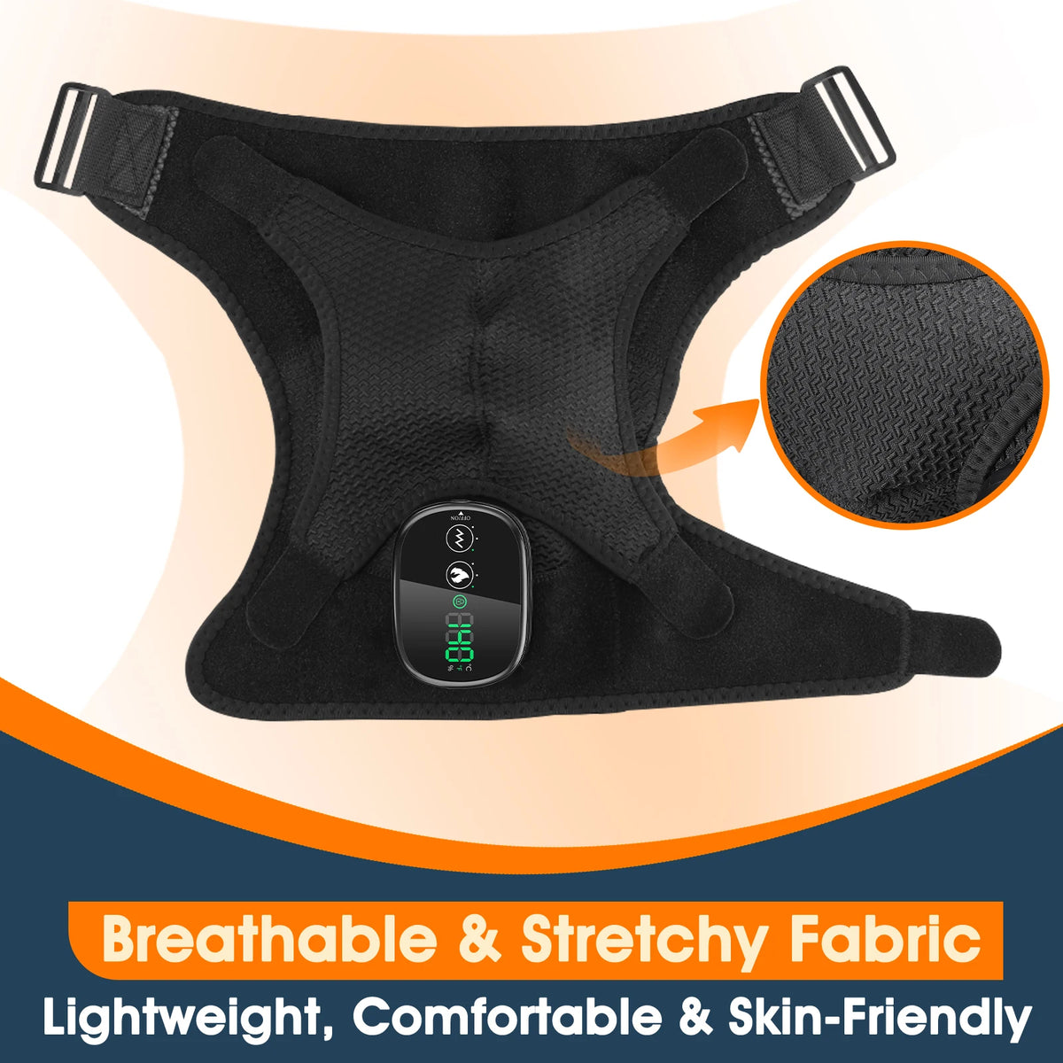 Heated Shoulder Brace Neck Massager 3 Heat Vibration Modes Cordless 5000mAh Warm Shoulder Pad Support Belt